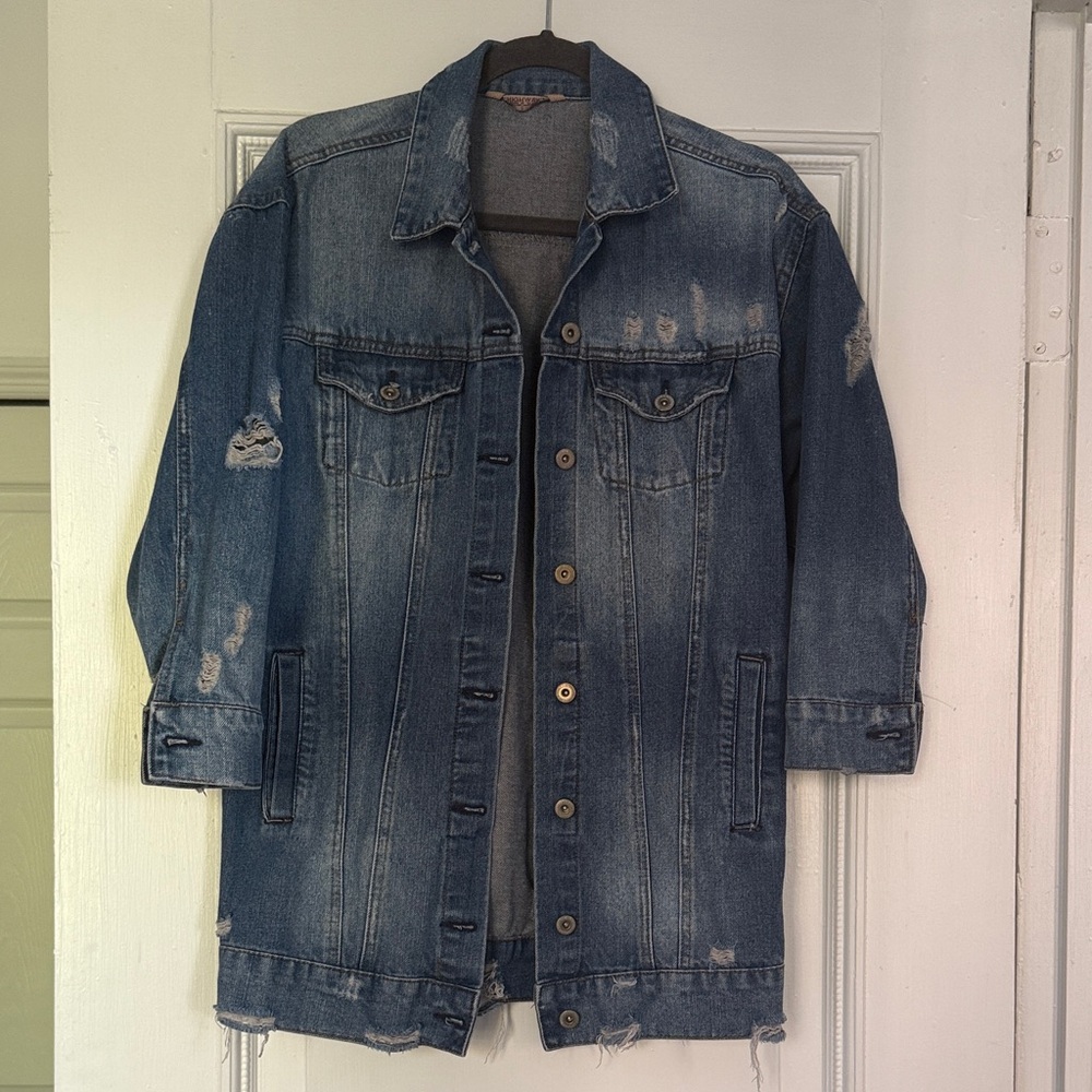 Highway Jeans Blue Distressed Denim Jacket